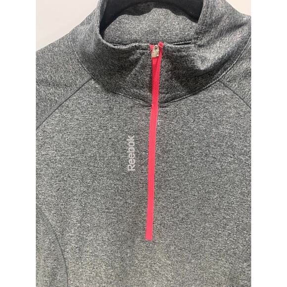 Reebok Womens Gray 1/4 Zip Pullover Size L Long Sleeve Activewear Lightweight - Picture 3 of 3